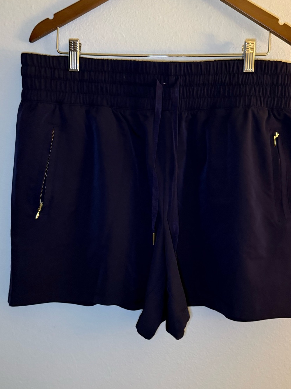 tek gear Navy Athletic Drawstring Shorts with Zip Pockets